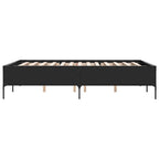 Bettgestell Schwarz 140x200 cm Holzwerkstoff und Metall
