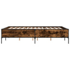 Bettgestell Räuchereiche 120x200 cm Holzwerkstoff und Metall
