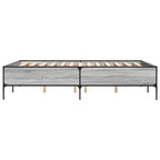 Bettgestell Grau Sonoma 120x200 cm Holzwerkstoff und Metall