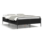 Bettgestell Schwarz 140x190 cm Holzwerkstoff und Metall