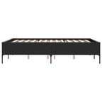 Bettgestell Schwarz 140x190 cm Holzwerkstoff und Metall