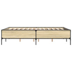 Bettgestell Sonoma-Eiche 140x190 cm Holzwerkstoff und Metall
