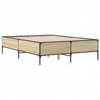 Bettgestell Sonoma-Eiche 140x190 cm Holzwerkstoff und Metall