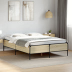Bettgestell Sonoma-Eiche 140x190 cm Holzwerkstoff und Metall