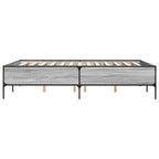 Bettgestell Grau Sonoma 140x190 cm Holzwerkstoff und Metall