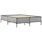 Bettgestell Grau Sonoma 140x190 cm Holzwerkstoff und Metall