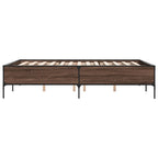 Bettgestell Braun Eichen-Optik 140x190 cm Holzwerkstoff Metall