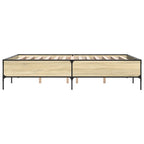 Bettgestell Sonoma-Eiche 135x190 cm Holzwerkstoff und Metall