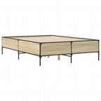 Bettgestell Sonoma-Eiche 120x190 cm Holzwerkstoff und Metall