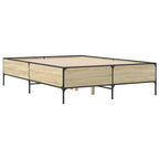Bettgestell Sonoma-Eiche 120x190 cm Holzwerkstoff und Metall