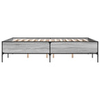 Bettgestell Grau Sonoma 120x190 cm Holzwerkstoff und Metall