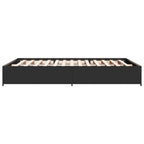 Bettgestell Schwarz 140x190 cm Holzwerkstoff und Metall