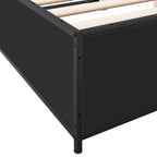 Bettgestell Schwarz 140x190 cm Holzwerkstoff und Metall