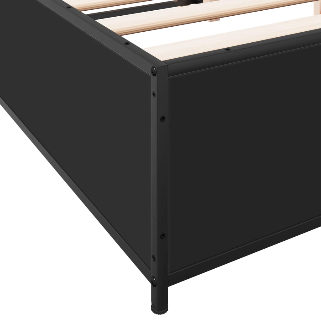Bettgestell Schwarz 140x190 cm Holzwerkstoff und Metall