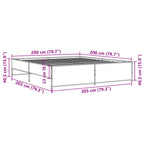 Bettgestell Schwarz 200x200 cm Holzwerkstoff und Metall