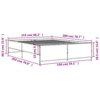 Bettgestell Sonoma-Eiche 150x200 cm Holzwerkstoff und Metall