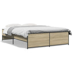 Bettgestell Sonoma-Eiche 120x200 cm Holzwerkstoff und Metall