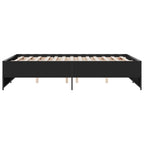 Bettgestell Schwarz 140x190 cm Holzwerkstoff und Metall