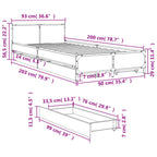 Bettgestell mit Schubladen Schwarz 90x200 cm Holzwerkstoff