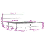 Bettgestell Sonoma-Eiche 150x200 cm Holzwerkstoff und Metall
