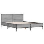 Bettgestell Grau Sonoma 150x200 cm Holzwerkstoff und Metall