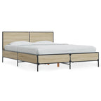 Bettgestell Sonoma-Eiche 120x190 cm Holzwerkstoff und Metall