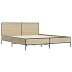 Bettgestell Sonoma-Eiche 140x190 cm Holzwerkstoff und Metall