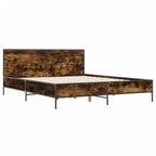 Bettgestell Räuchereiche 140x190 cm Holzwerkstoff und Metall