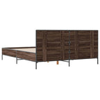 Bettgestell Braun Eichen-Optik 140x190 cm Holzwerkstoff Metall