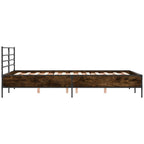 Bettgestell Räuchereiche 120x200 cm Holzwerkstoff und Metall