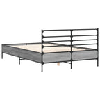 Bettgestell Grau Sonoma 120x200 cm Holzwerkstoff und Metall