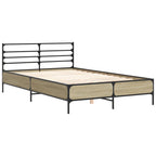 Bettgestell Sonoma-Eiche 140x200 cm Holzwerkstoff und Metall