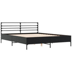 Bettgestell Schwarz 150x200 cm Holzwerkstoff und Metall