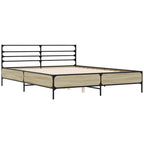 Bettgestell Sonoma-Eiche 150x200 cm Holzwerkstoff und Metall