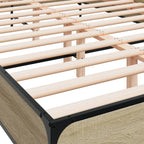 Bettgestell Sonoma-Eiche 150x200 cm Holzwerkstoff und Metall