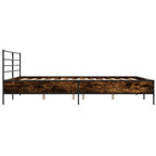 Bettgestell Räuchereiche 180x200 cm Holzwerkstoff und Metall