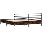 Bettgestell Räuchereiche 180x200 cm Holzwerkstoff und Metall