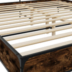 Bettgestell Räuchereiche 180x200 cm Holzwerkstoff und Metall