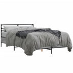 Bettgestell Grau Sonoma 120x190 cm Holzwerkstoff und Metall