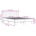 Bettgestell Sonoma-Eiche 120x200 cm Holzwerkstoff und Metall