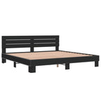 Bettgestell Schwarz 200x200 cm Holzwerkstoff und Metall