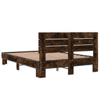 Bettgestell Räuchereiche 120x200 cm Holzwerkstoff und Metall