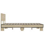 Bettgestell Sonoma-Eiche 120x200 cm Holzwerkstoff und Metall