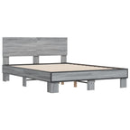 Bettgestell Grau Sonoma 120x200 cm Holzwerkstoff und Metall