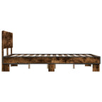Bettgestell Räuchereiche 135x190 cm Holzwerkstoff und Metall