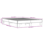 Bettgestell Räuchereiche 150x200 cm Holzwerkstoff und Metall