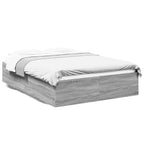 Bettgestell Grau Sonoma 135x190 cm Holzwerkstoff