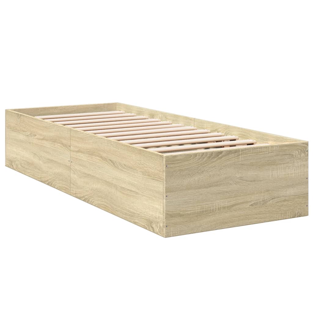 Bettgestell Sonoma-Eiche 100x200 cm Holzwerkstoff