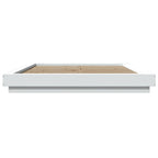 Bettgestell mit LED Weiß 160x200 cm Holzwerkstoff