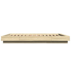 Bettgestell mit LED Sonoma-Eiche 140x200 cm Holzwerkstoff